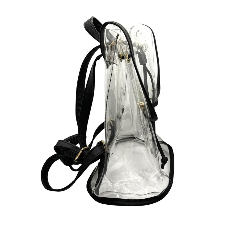 Clear Transparent Backpack With Black Trim & Gold… - image 5